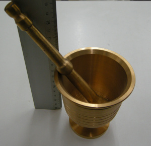 黄銅製・乳鉢